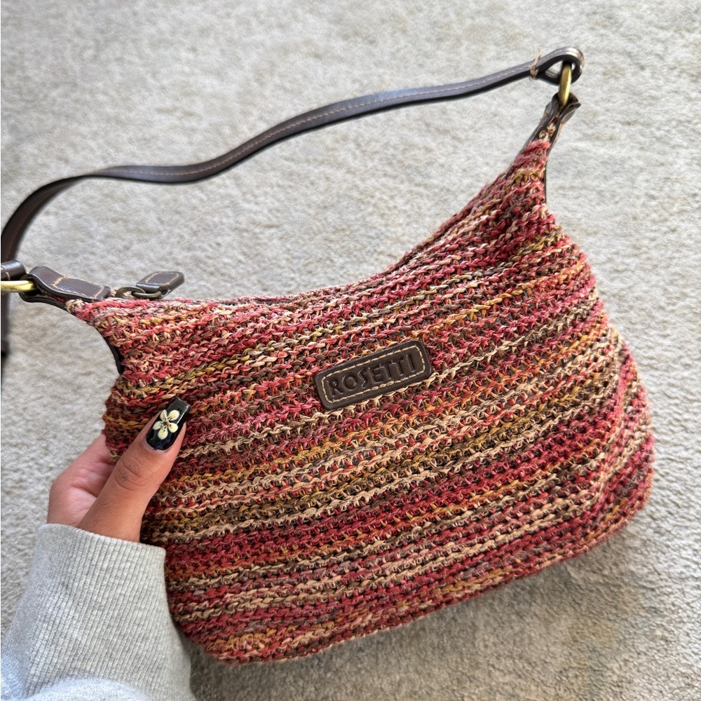 Rosetti Striped Raffia Shoulder Bag